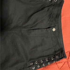 Black Lace-Up Pants
